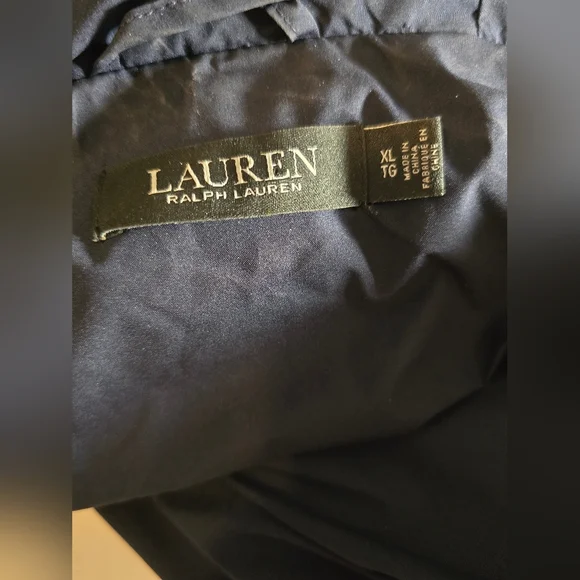 Lauren Ralph Lauren Hooded Puffer Vest Insulated Jacket Sz XL Navy Blue